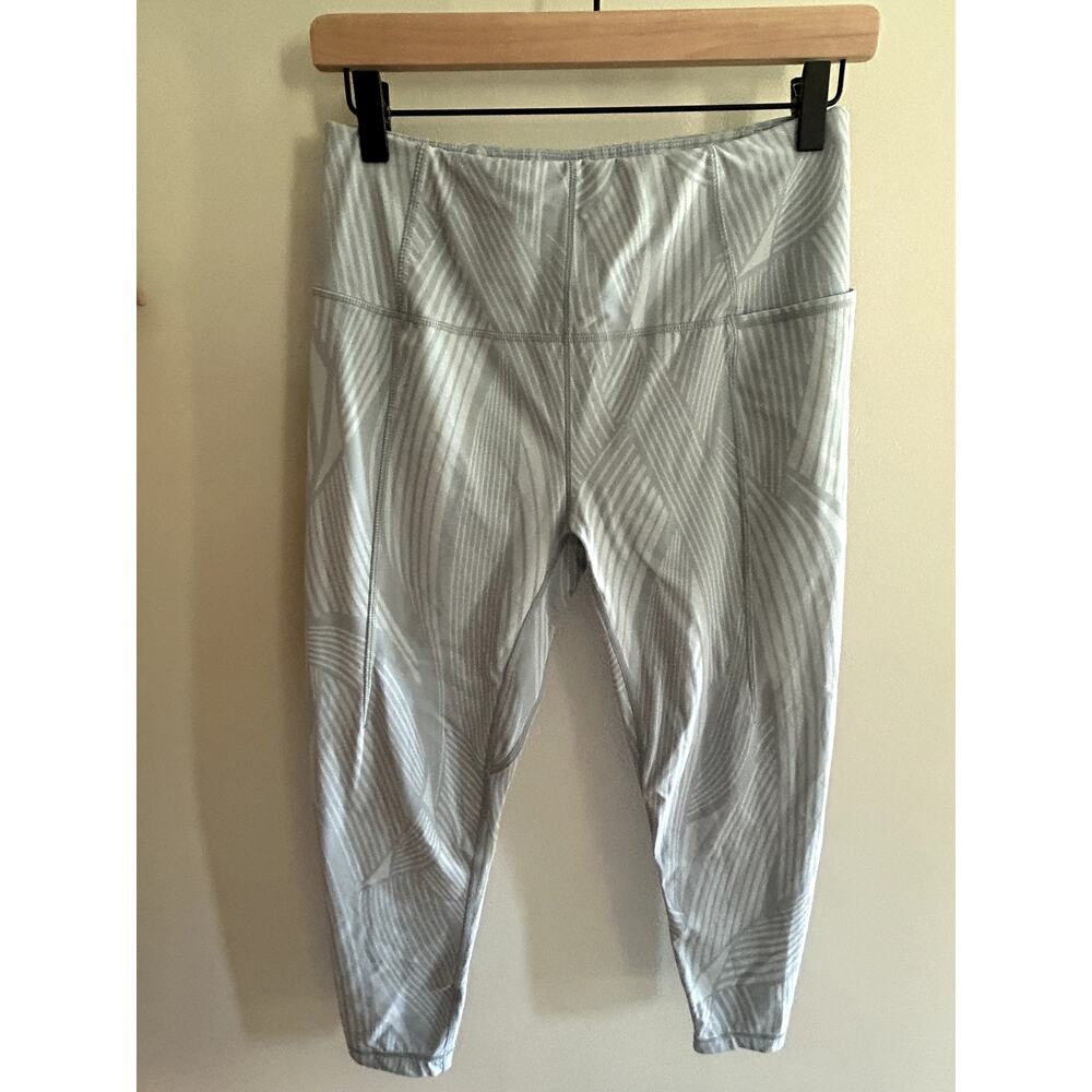Sweaty Betty Super Soft 7/8 Legging Power Workout Gray Striped Size L